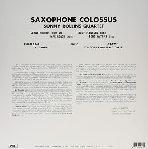 Sonny Rollins - Saxophone Colossus (Limited Edition, 180 Gram, Blue Vinyl) (LP) - Joco Records