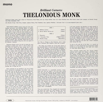 Thelonious Monk & Sonny Rollins - Brillant Corners (Limited Edition, Mono, 180 Gram, Blue Vinyl) (LP) - Joco Records