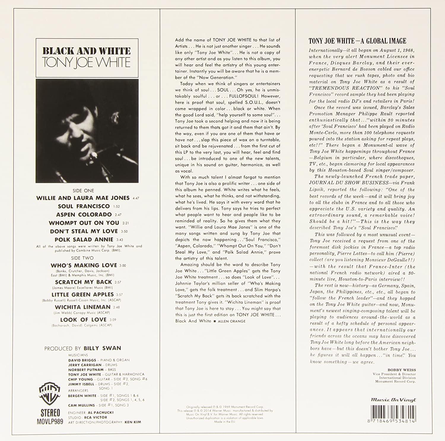 Tony Joe White - Black & White (Limited Import, Remastered, 180 Gram) (LP) - Joco Records